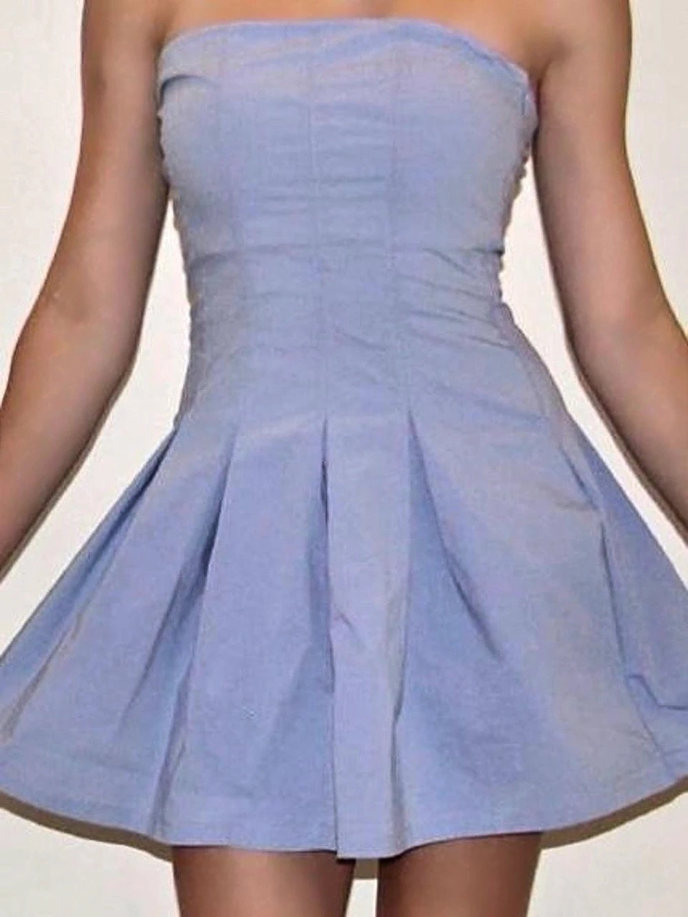 Forever 21 Strapless Pleated Mini Dress